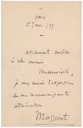 Lot #662 Jules Massenet Autograph Letter Signed