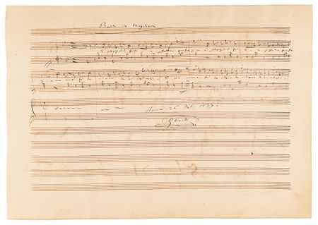 Lot #628 Giuseppe Verdi Autograph Musical Quotation Signed - 'A Masked Ball' - Image 2