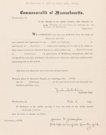 Lot #178 Malcolm X Prison Archive: (80+) Documents with an Autograph Letter Signed, Mug Shot Photograph, and Internal Records - Image 15