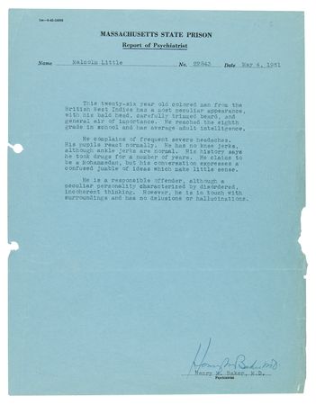 Lot #178 Malcolm X Prison Archive: (80+) Documents with an Autograph Letter Signed, Mug Shot Photograph, and Internal Records - Image 16