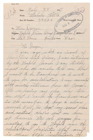 Lot #178 Malcolm X Prison Archive: (80+) Documents with an Autograph Letter Signed, Mug Shot Photograph, and Internal Records - Image 2