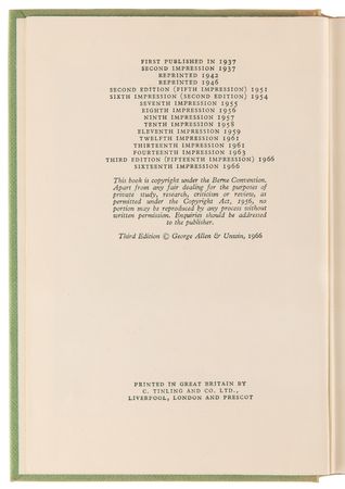 Lot #578 J. R. R. Tolkien (4) Signed Books - The Hobbit and the Lord of the Rings Trilogy - Image 11