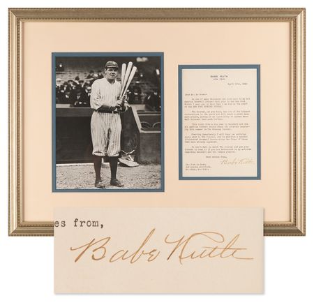 Lot #942 Babe Ruth Typed Letter Signed on His