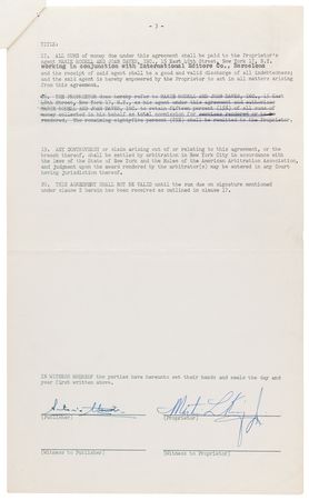 Lot #173 Martin Luther King, Jr. Signed Contract for a Spanish Version of 'Stride Toward Freedom,' with His Literary Agent's File Copy of the Book - Image 4