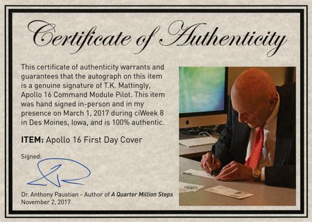 Lot #6343 Apollo 16 (2) Signed Insurance and 'Splashdown' Covers - Image 4