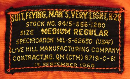 Lot #6341 Charlie Duke Signed USAF K-2B Flight Suit - Image 6