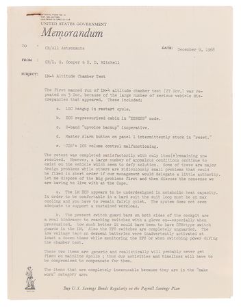 Lot #6110 Gordon Cooper's Apollo 10 Training and Checkups Notebook, Used Extensively by the Mission's Backup Commander - Image 9