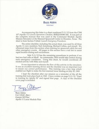 Lot #6134 Apollo 11 Launch Operations Training-Used Checklist - From the Collection of Buzz Aldrin - Image 2