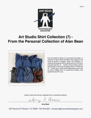 Lot #6196 Art Studio Shirt Collection (7) - From the Personal Collection of Alan Bean - Image 2