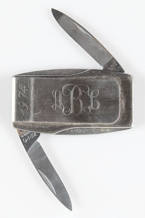 Lot #6210 Engraved Zippo Money Clip (Armed Forces Wellness Center) - From the Personal Collection of Alan Bean - Image 2
