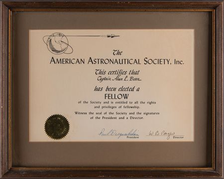 Lot #6199 Awards and Certificates (11) - From the Personal Collection of Alan Bean - Image 6