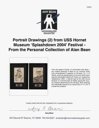 Lot #6227 Portrait Drawings (2) from USS Hornet Museum 'Splashdown 2004' Festival - From the Personal Collection of Alan Bean - Image 3