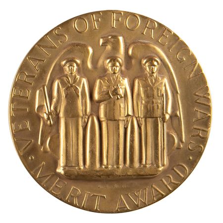 Lot #6212 Gold Medal of Merit and Citation (Veterans of Foreign Wars of the United States) - From the Personal Collection of Alan Bean - Image 1