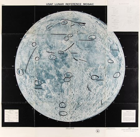 Lot #6078 Apollo-Era Training-Used 'USAF Lunar Reference Mosaic' Poster Map - From the Personal Collection of Walt Cunningham - Image 1