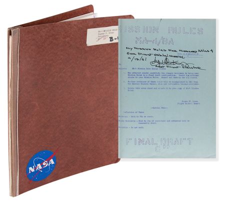 Lot #6411 Mercury-Atlas 4 Mission Rules Notebook - From the Personal Collection of Gene Kranz - Image 1