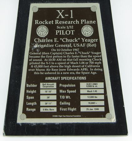 Lot #6002 Chuck Yeager Signed ?Glamorous Glennis? Bell X-1 Model - Image 6