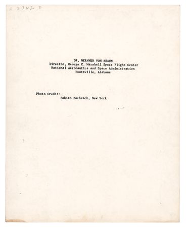 Lot #6417 Wernher von Braun Signed Photograph - Image 2