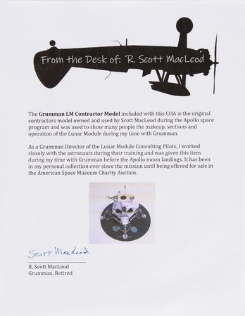 Lot #6476 Apollo Lunar Module Grumman Contractor's Model - From the Personal Collection of Scott MacLeod - Image 6