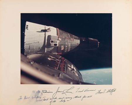 Lot #6054 Gemini 6 and 7 Signed Photograph - Image 1