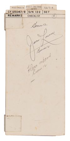 Lot #6033 Gemini 12 Flown Checklist Signed by James Lovell - Image 1
