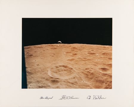 Lot #6298 Apollo 14 Signed Oversized 'Earthrise' NASA Photograph - Image 1