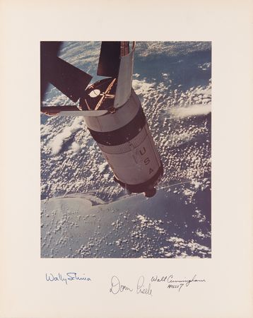 Lot #6077 Apollo 7 Signed Oversized NASA Photograph - Image 1