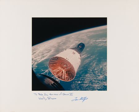 Lot #6053 Gemini 6 Signed Oversized NASA Photograph - Image 1