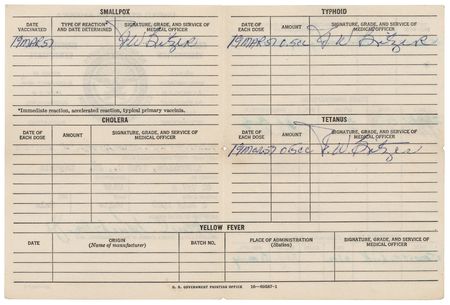 Lot #6003 Iven Kincheloe Signed 1957 USAF Immunization Booklet - Image 2