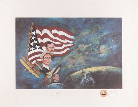 Lot #6125 Neil Armstrong Signed Limited Edition Lithograph - 'Spirit of Flight' - Image 1
