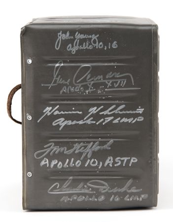 Lot #6400 Apollo Command Module LiOH Filter Assembly, Signed by 19 Apollo Astronauts - Image 4