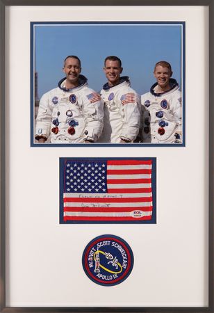 Lot #6094 Apollo 9 Flown American Flag Signed by Jim McDivitt - PSA DNA Authenticated - Image 1