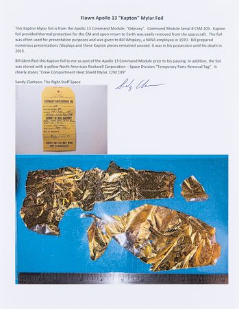 Lot #6246 Apollo 13 Kapton Foil [Attested to as Flown by Sandy Clarkson] - Image 2