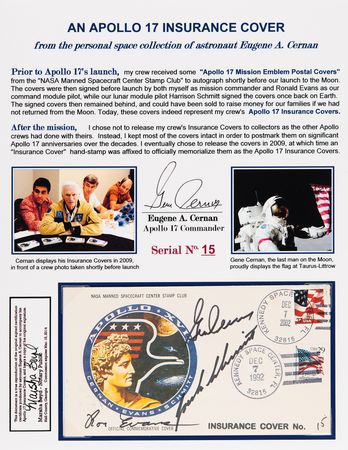 Lot #6370 Apollo 11-17 Signed Insurance Cover Set - Image 8