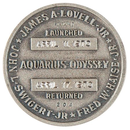Lot #6248 Apollo 13 Flown Robbins Medallion (Attested as From the Collection of Jack Swigert) - Image 2