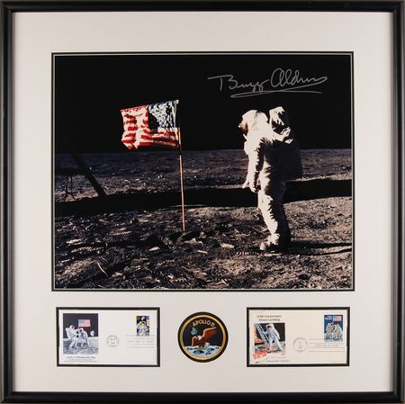 Lot #6141 Buzz Aldrin Oversized Signed Photograph - Image 1