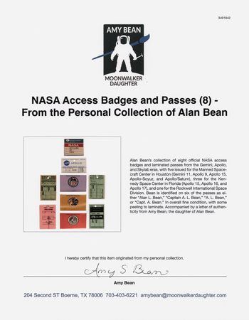 Lot #6385 NASA Access Badges and Passes (8) - From the Personal Collection of Alan Bean - Image 3