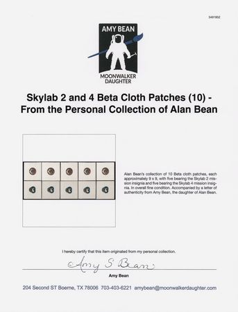 Lot #6423 Skylab 2 and 4 Beta Cloth Patches (10) - From the Personal Collection of Alan Bean - Image 2