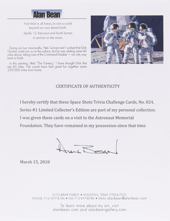 Lot #6203 Alan Bean Signed SpaceShots Limited Collectors Edition Card Set (Series #1) - From the Personal Collection of Alan Bean - Image 4