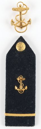 Lot #6239 U.S. Navy Midshipman Shoulder Board and Collar Pin (1950s) - From the Personal Collection of Alan Bean - Image 1