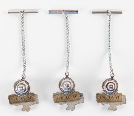 Lot #6187 Apollo 12 'Astronaut with ALSEP' Tie Tacks (3) - From the Personal Collection of Alan Bean - Image 2