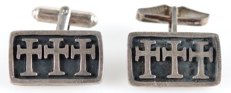 Lot #6177 Apollo 12 Lunar Surface-Flown Cross Cufflinks - From the Personal Collection of Alan Bean - Image 1