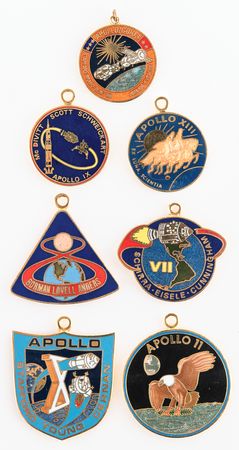 Lot #6392 Apollo Program Mission Insignia Pendants (7) - From the Personal Collection of Alan Bean - Image 1