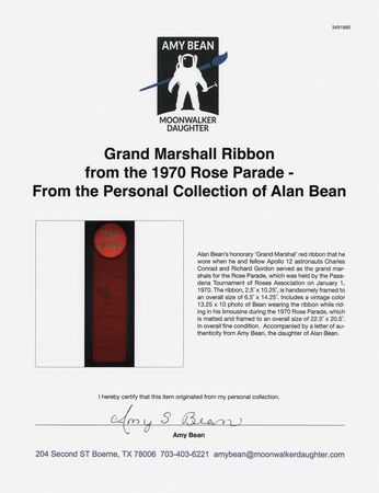 Lot #6215 Grand Marshall Ribbon from the 1970 Rose Parade - From the Personal Collection of Alan Bean - Image 4