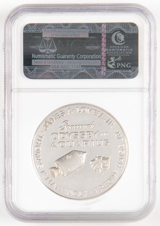 Lot #6259 Apollo 13 Franklin Mint Medal - NGC PF 64 Ultra Cameo - From the Collection of James Lovell - Image 2