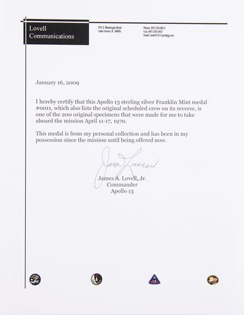 Lot #6259 Apollo 13 Franklin Mint Medal - NGC PF 64 Ultra Cameo - From the Collection of James Lovell - Image 3