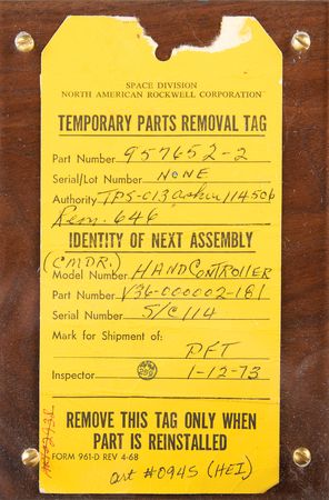 Lot #6407 Apollo 17 Flown Command Module Translational Hand Controller Grip Used by Commander Gene Cernan - Image 12