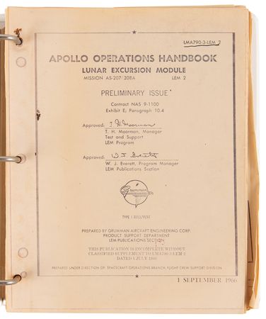 Lot #6390 Apollo Lunar Module and Mercury Capsule Manuals - Image 2