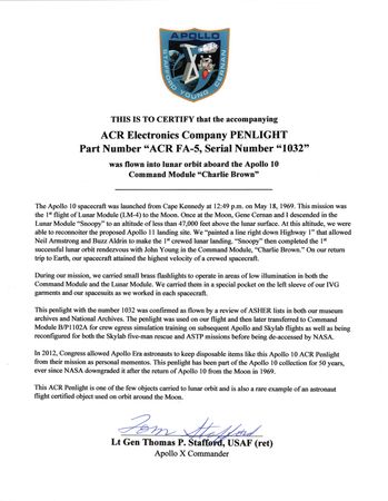 Lot #6111 Apollo 10 Flown Penlight - From the Personal Collection of Tom Stafford - Image 6