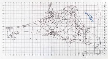Lot #6009 Scott Carpenter Signed MA-7 Launch Pad Map - Image 1