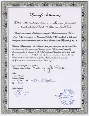 Lot #6304 Grumman Aerospace Corporation Cocktail Glasses (4) - From the Personal Collection of Stuart A. Roosa - Image 4